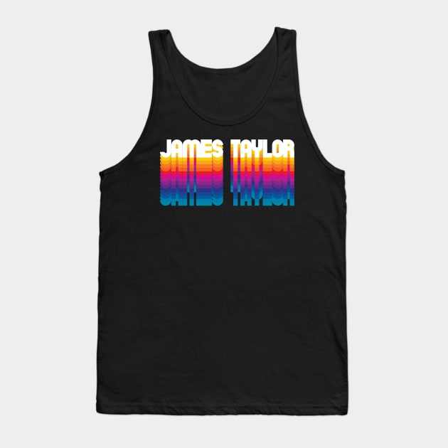 Retro James Proud Name Personalized Gift Rainbow Style Tank Top by Time Travel Style